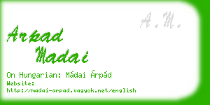 arpad madai business card